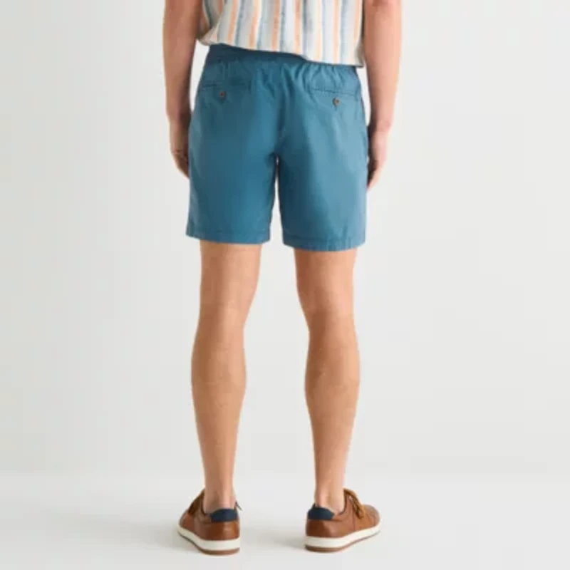St. John's Bay Poplin Mens 8" Stretch Fabric Drawstring Waist Deck Short