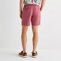 St. John's Bay Poplin Mens 8" Stretch Fabric Drawstring Waist Deck Short
