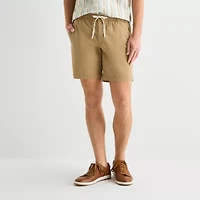 St. John's Bay Poplin Mens 8" Stretch Fabric Drawstring Waist Deck Short