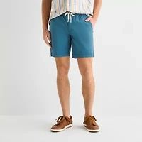 St. John's Bay Poplin Mens 8" Stretch Fabric Drawstring Waist Deck Short