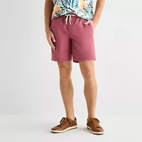 St. John's Bay Poplin Mens 8" Stretch Fabric Drawstring Waist Deck Short