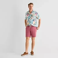 St. John's Bay Poplin Mens 8" Stretch Fabric Drawstring Waist Deck Short