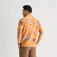 mutual weave Mens Short Sleeve Camp Shirt