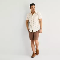 mutual weave Mens Short Sleeve Classic Fit Button-Down Shirt