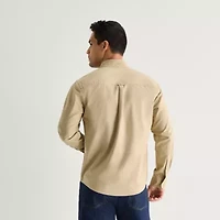 mutual weave Washed Oxford Mens Long Sleeve Classic Fit Button-Down Shirt