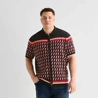 Shaquille O'Neal XLG™ Big and Tall Mens Short Sleeve Button Polo Sweater