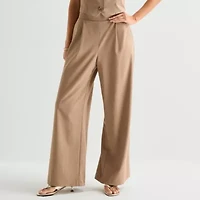 by&by Womens Juniors Wide Leg Flat Front Pant