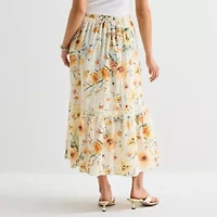 by&by Womens Juniors Midi Flared Skirt