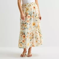 by&by Womens Juniors Midi Flared Skirt