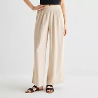 Arizona Womens Juniors Wide Leg Pull-On Pant