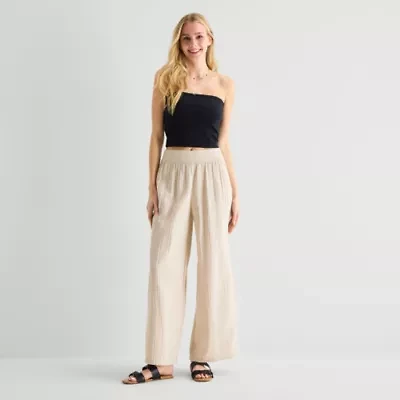 Arizona Womens Juniors Wide Leg Pull-On Pant