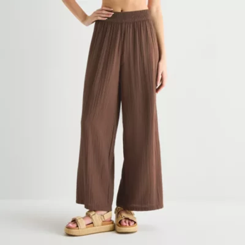 Arizona Womens Juniors Wide Leg Pull-On Pant
