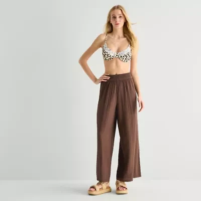 Arizona Womens Juniors Wide Leg Pull-On Pant