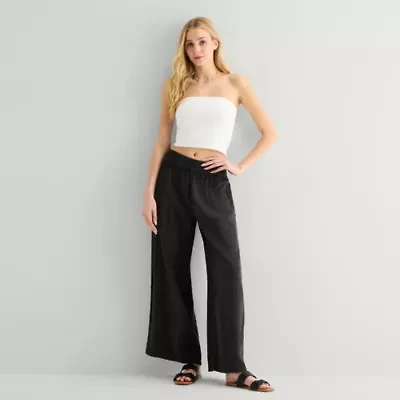 Arizona Womens Juniors Wide Leg Pull-On Pant