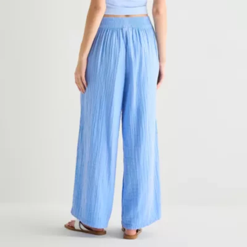 Arizona Womens Juniors Wide Leg Pull-On Pant