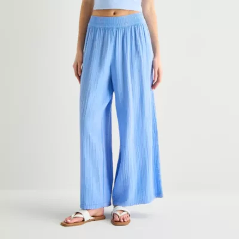Arizona Womens Juniors Wide Leg Pull-On Pant