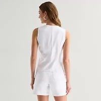 Liz Claiborne Womens Round Neck Sleeveless Vest