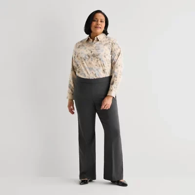 Liz Claiborne Lisa Womens Plus Flare Pull-On Pant