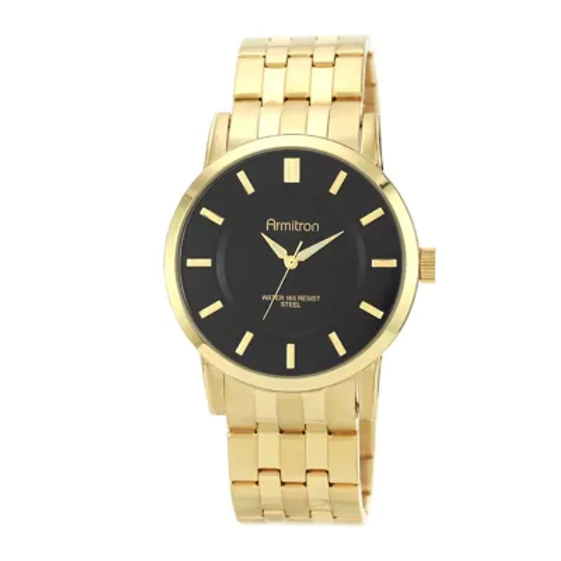 Armitron All Sport Mens Gold Tone Stainless Steel Bracelet Watch 20/4962bkgp