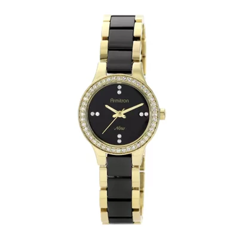 Armitron® Now® Womens Crystal-Accent Ceramic Link Bracelet Watch