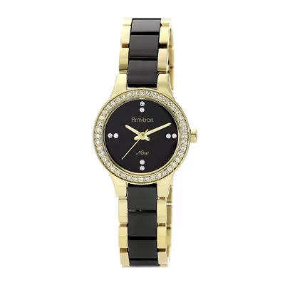 Armitron® Now® Womens Crystal-Accent Ceramic Link Bracelet Watch