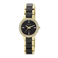 Armitron® Now® Womens Crystal-Accent Ceramic Link Bracelet Watch