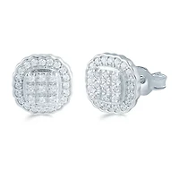 1/2 CT. T.W. Natural White Diamond Sterling Silver 10.9mm Stud Earrings