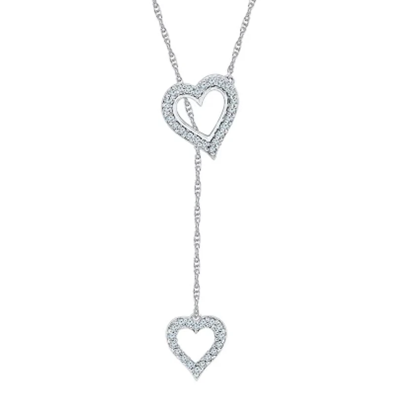 Womens Lab Created Sapphire Sterling Silver Heart 18 Inch Pendant Necklace