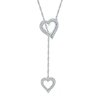 Womens Lab Created Sapphire Sterling Silver Heart 18 Inch Pendant Necklace