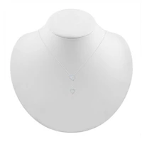 Womens Lab Created White Sapphire Sterling Silver Heart 18 Inch Pendant Necklace