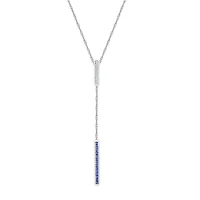 Womens Blue Sapphire Sterling Silver 18 Inch Y Necklace