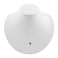 Womens Lab Created Pink Sapphire Sterling Silver Heart 18 Inch Pendant Necklace