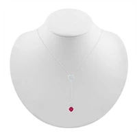 Womens Red Ruby Sterling Silver 18 Inch Y Necklace