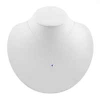 Womens Blue Sapphire Sterling Silver 18 Inch Y Necklace