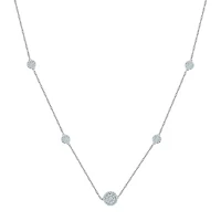 Womens Lab Created White Sapphire Sterling Silver 18 Inch Pendant Necklace