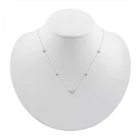 Womens Lab Created White Sapphire Sterling Silver 18 Inch Pendant Necklace
