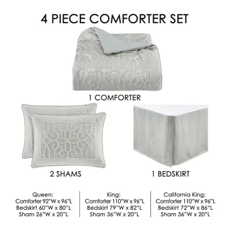 Five Queens Court Nouveau 4-pc. Geometric Comforter Set