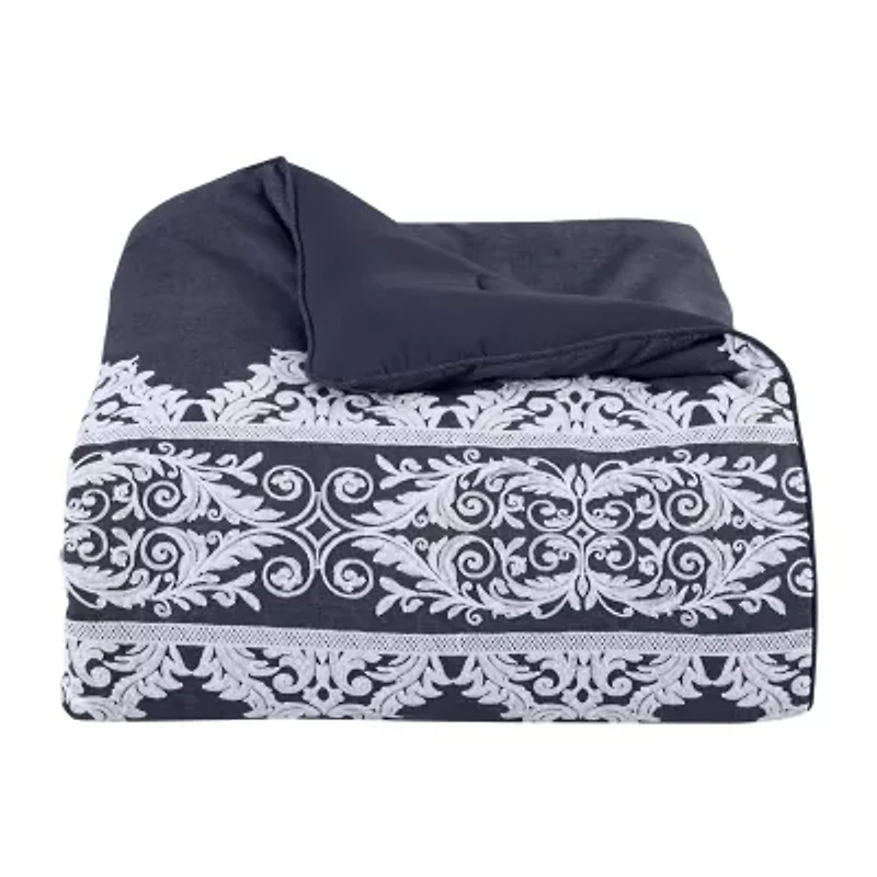 Five Queens Court Shelburne4-pc. Damask + Scroll Comforter Set