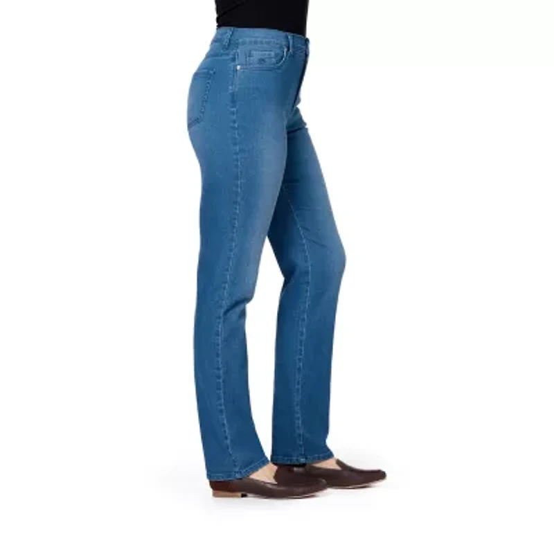 Gloria Vanderbilt Amanda Stretch Fabric Womens High Rise Straight Leg Regular Fit Jean