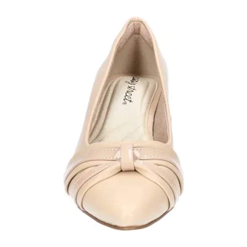 Easy Street Millie Womens Round Closed Toe Block Heel Pumps Extra Wide Width