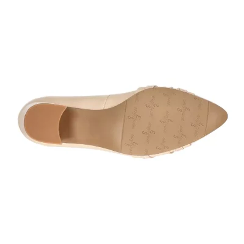 Easy Street Millie Womens Round Closed Toe Block Heel Pumps Extra Wide Width