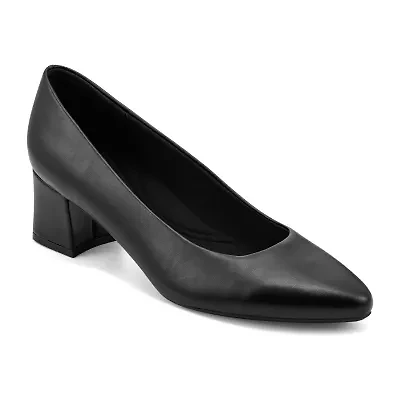 Easy Spirit Nicole Womens Round Block Heel Pumps