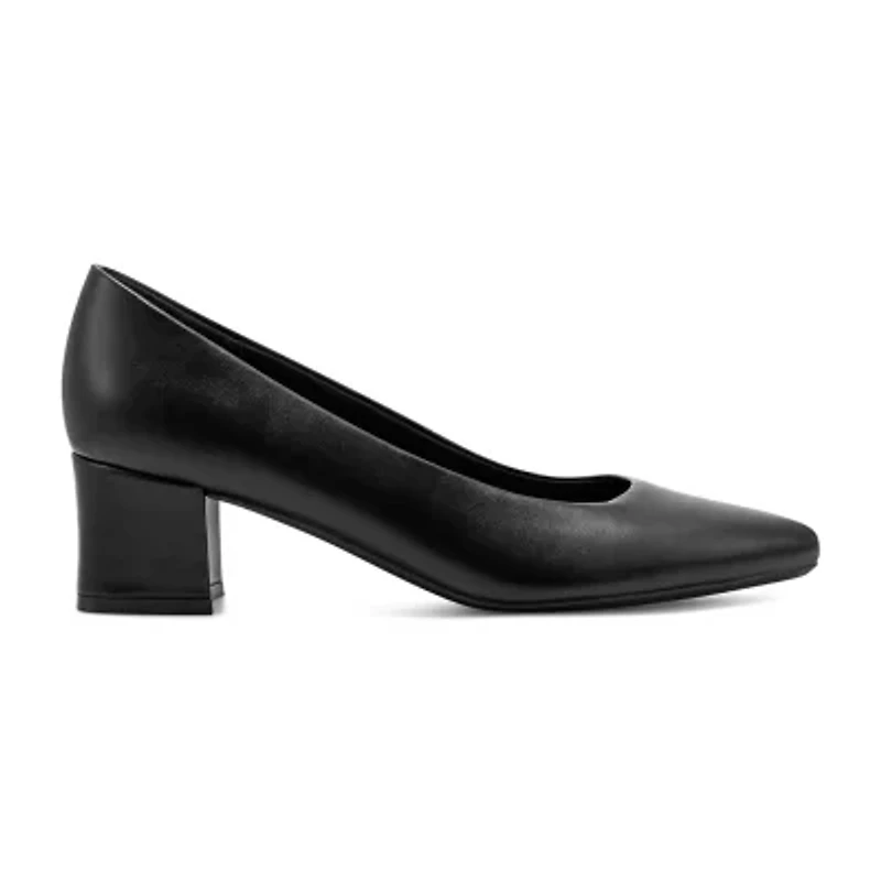 Easy Spirit Nicole Womens Round Block Heel Pumps