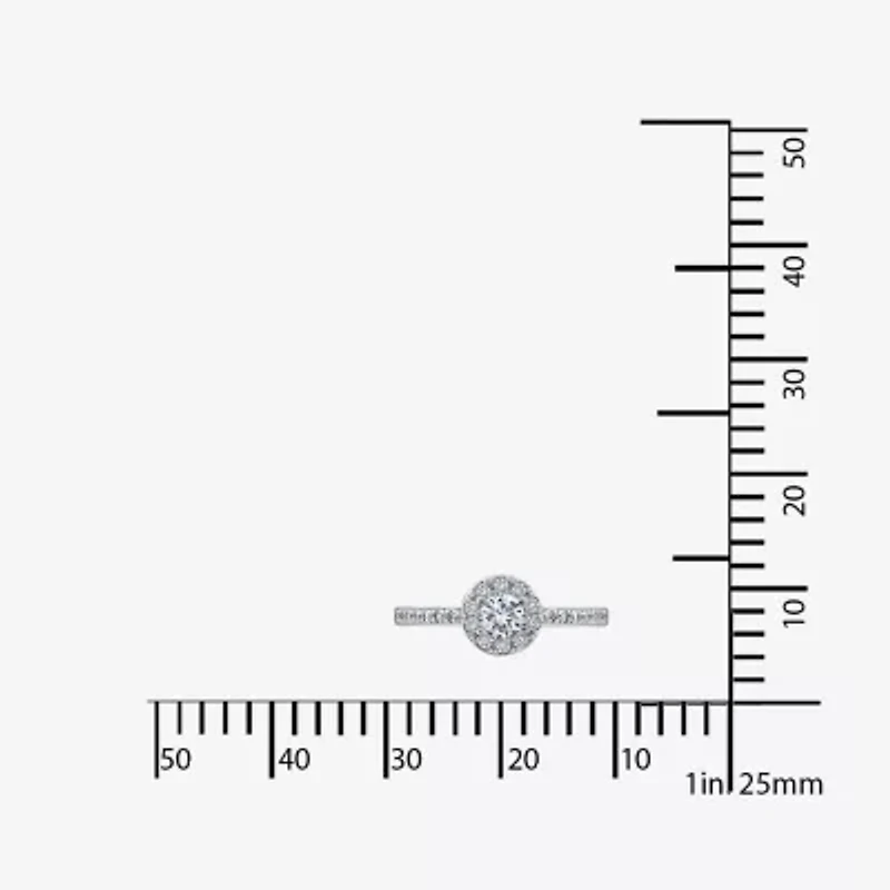 DiamonArt® Womens /8 CT. T.W. White Cubic Zirconia Sterling Silver Promise Ring