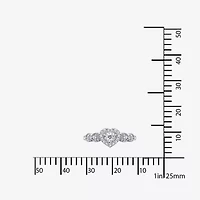 DiamonArt® Womens 1 1/2 CT. T.W. White Cubic Zirconia Sterling Silver Heart Promise Ring