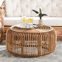 Aliane Rattan Round Rattan Coffee Table