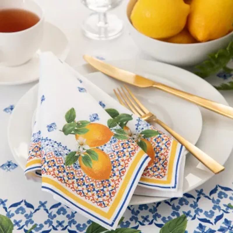 Elrene Home Fashions 4-pc. Capri Lemon Napkin Set