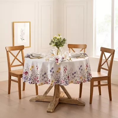 Elrene Home Fashion Poppy Wildflower 70" Round Tablecloth