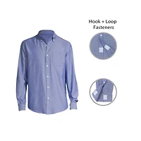 St. John's Bay Performance Oxford Dexterity Mens Easy-on + Easy-off Long Sleeve Classic Fit Button-Down Shirt