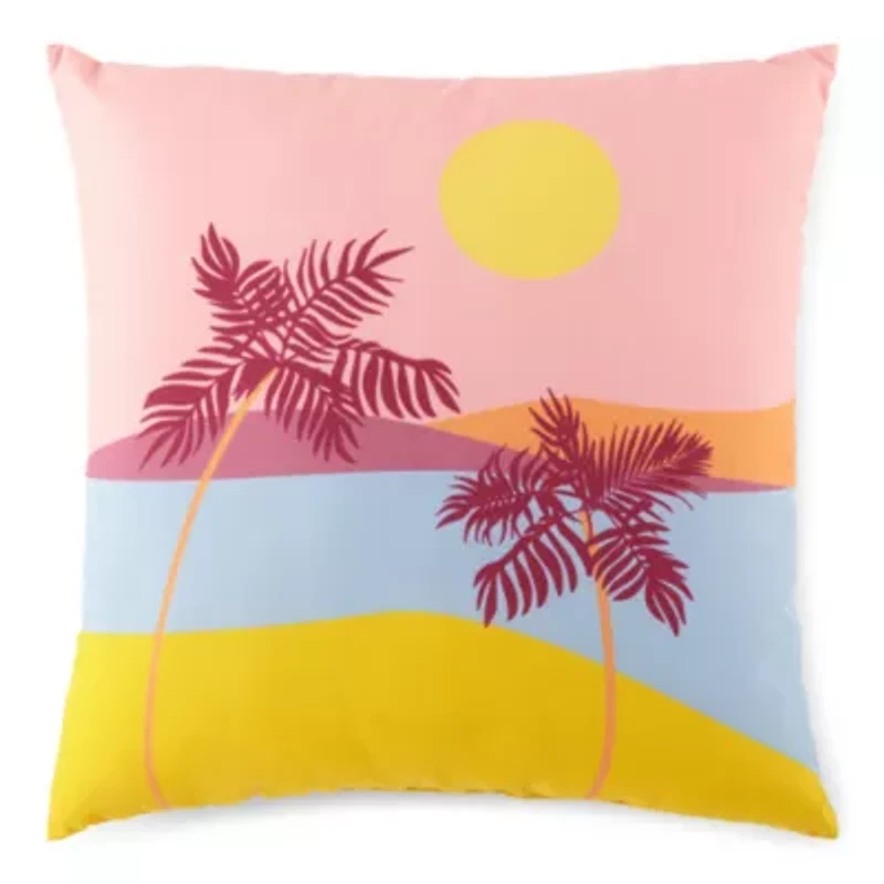 Outdoor Oasis 20x20 Sunset Square Throw Pillow